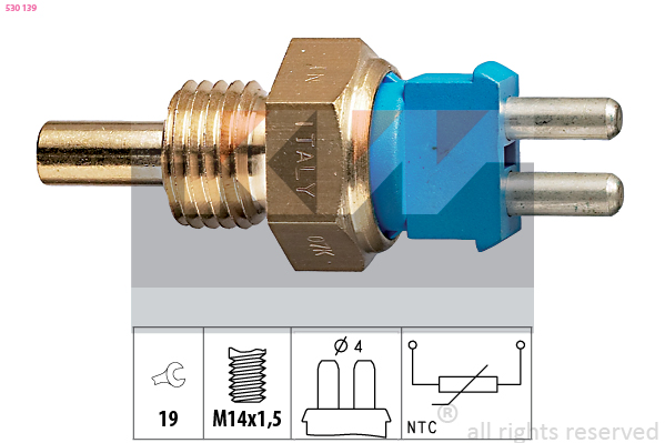 Senzor,temperatura lichid de racire 530 139 KW